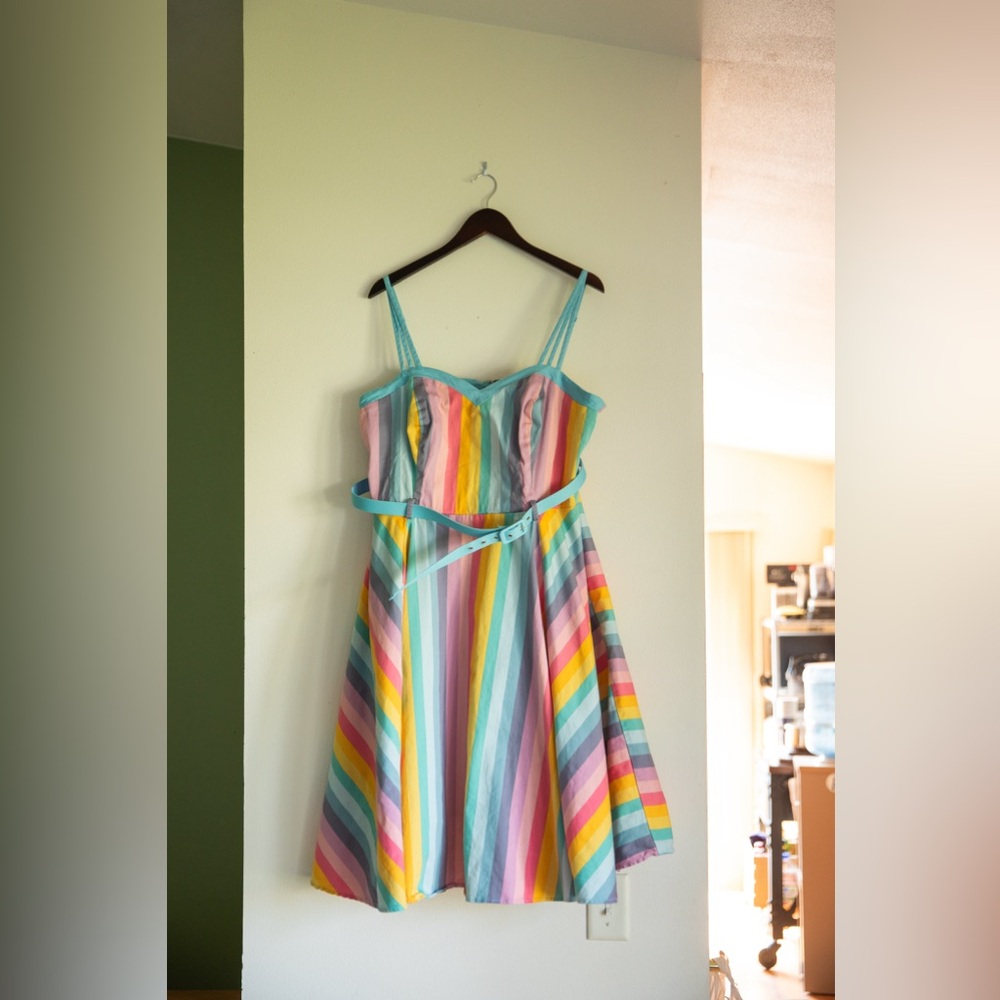 Modcloth x Collectif Strappy A-Line Swing Dress with belt